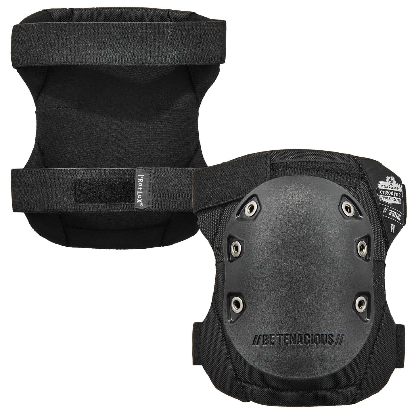 Ergodyne ProFlex 335HL Non-Slip Knee Pads - Rubber Cap, Hook & Loop