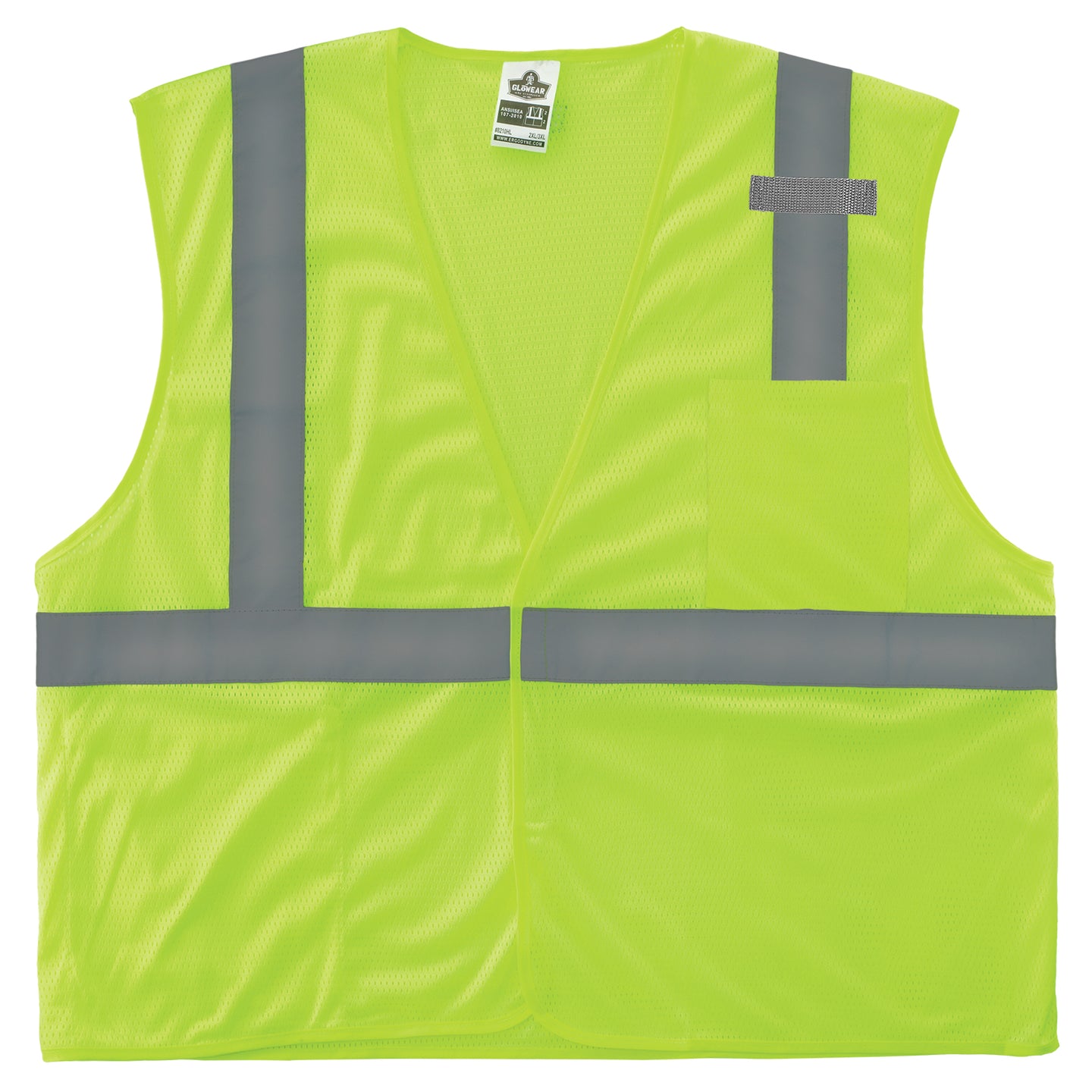 Ergodyne GloWear 8210HL Mesh Hi-Vis Safety Vest - Type R, Class 2, Hook & Loop, Economy