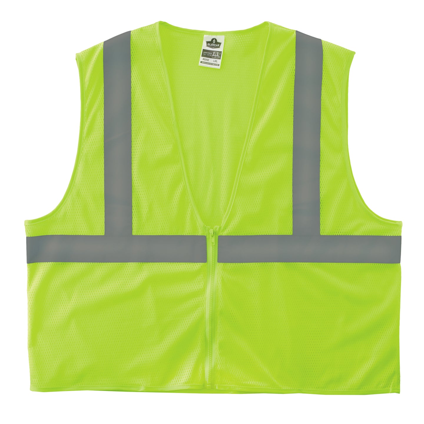 Ergodyne GloWear 8205Z Hi-Vis Safety Vest - Type R, Class 2 - Zipper, No Pockets