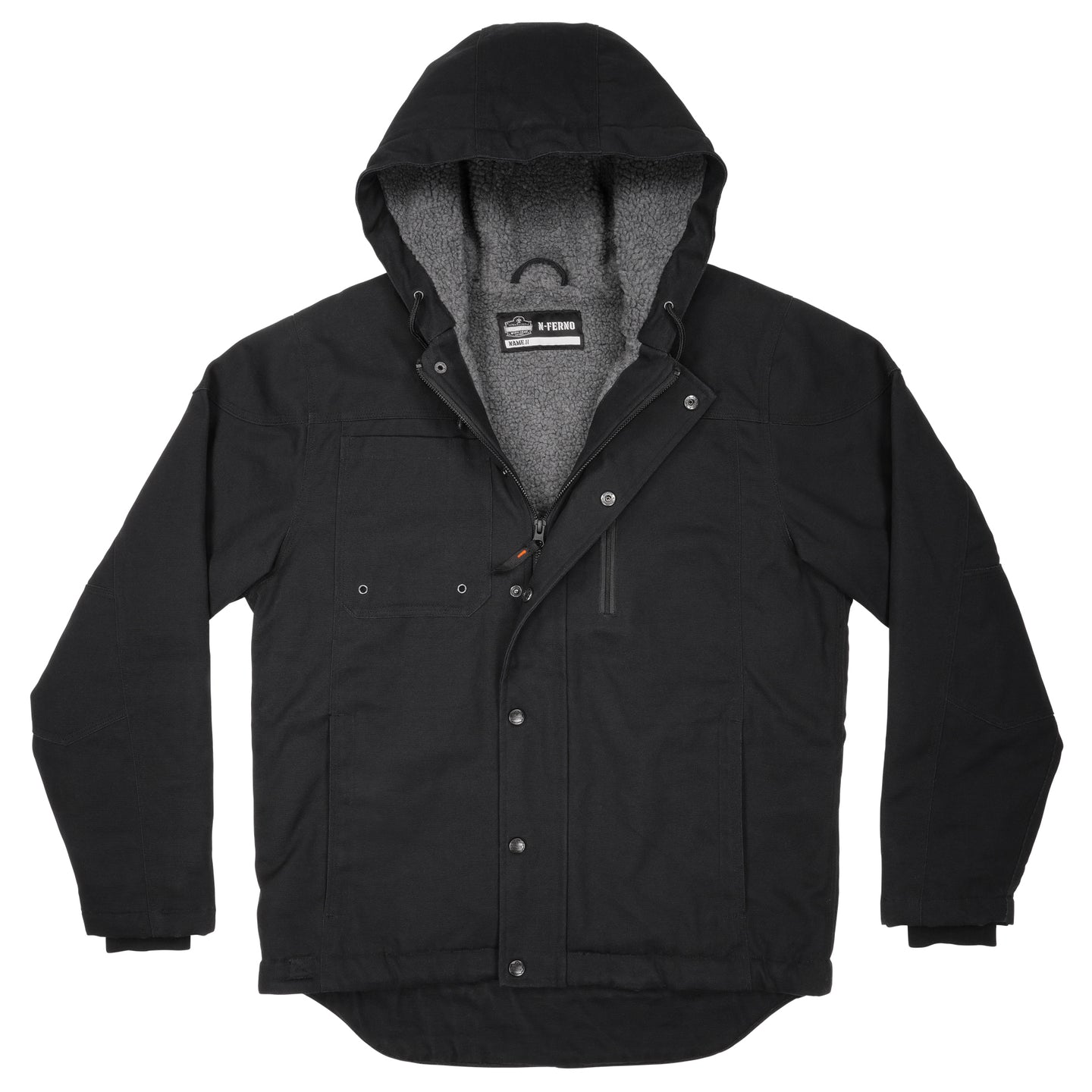 Ergodyne N-Ferno 6468 Heavy-Duty Duck Canvas Work Jacket - Sherpa Lined, Water Resistant