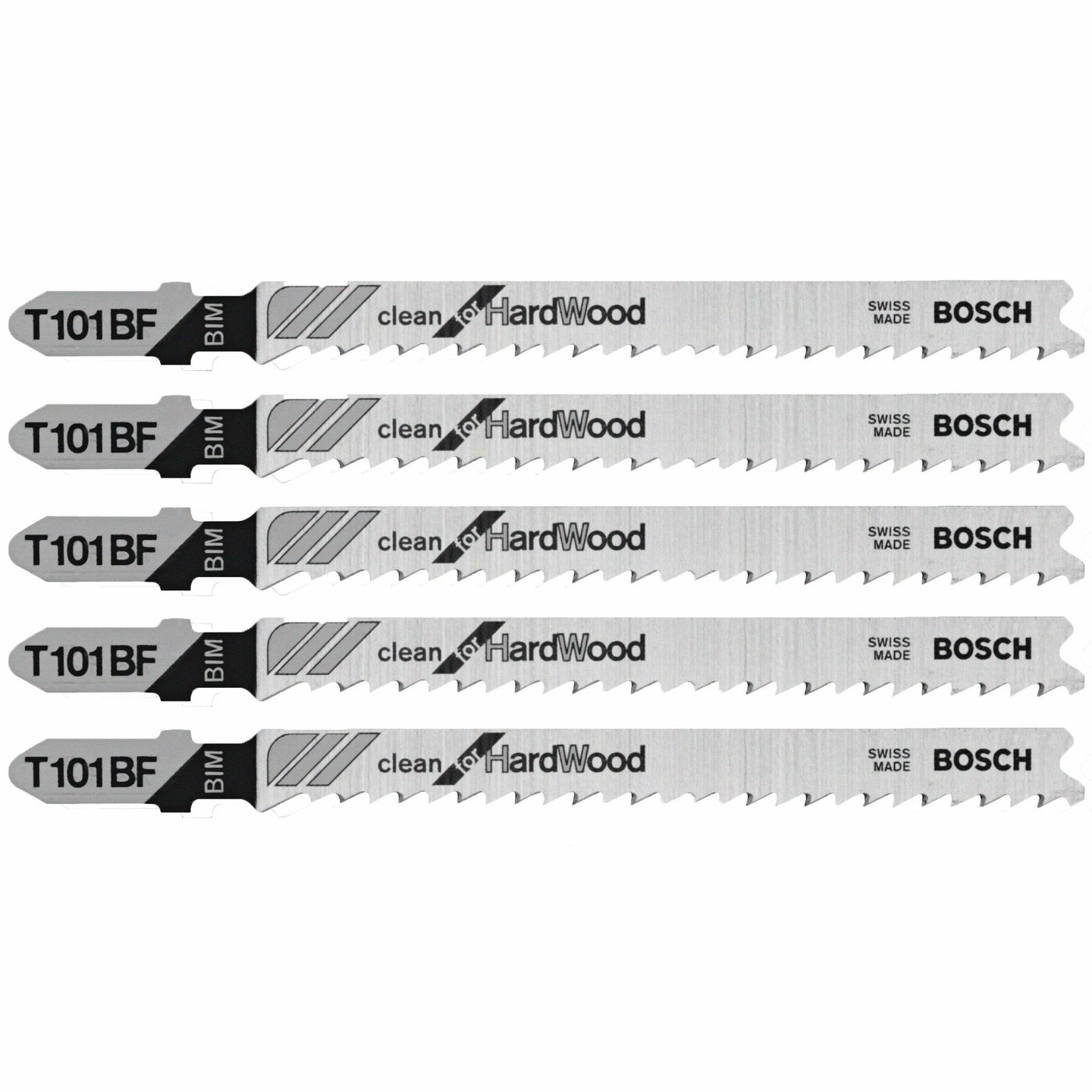 5 pc. 4 In. 10 TPI Variable Pitch Clean for Hardwood T-Shank Jig Saw Blades