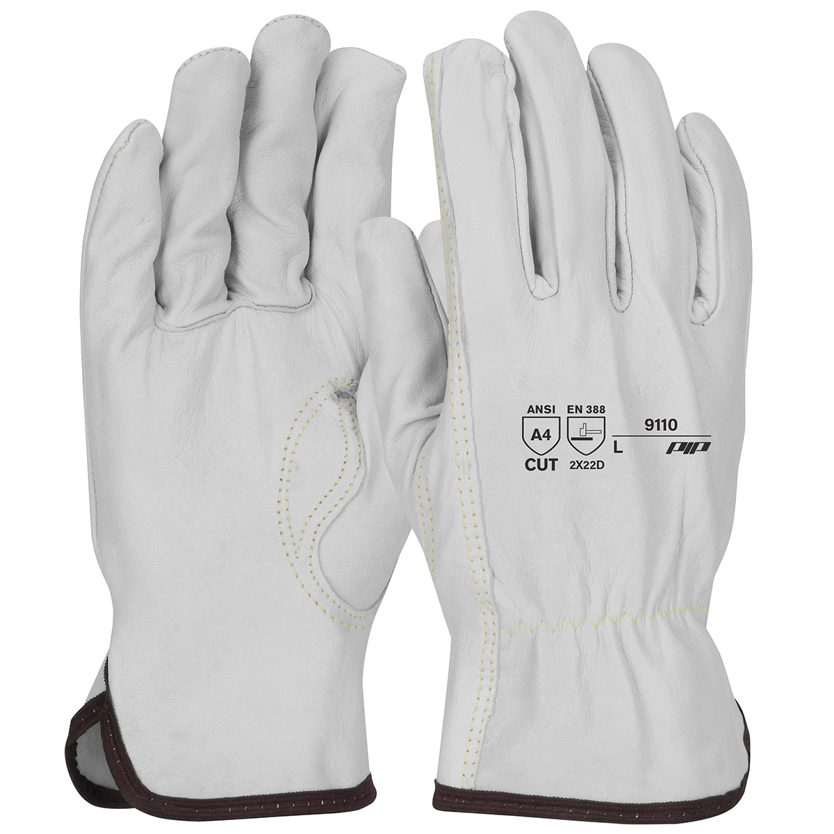 PIP® Economy Top Grain Sheepskin Leather Drivers Glove with Aramid Blended Lining - Keystone Thumb