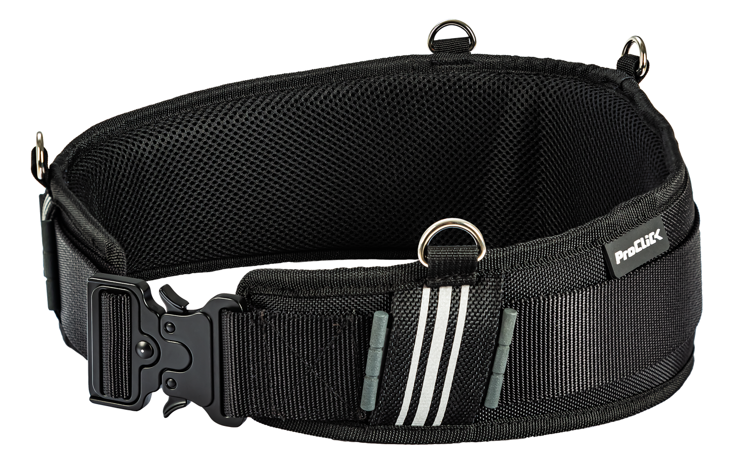 Padded tool belt with practical one-hand operation