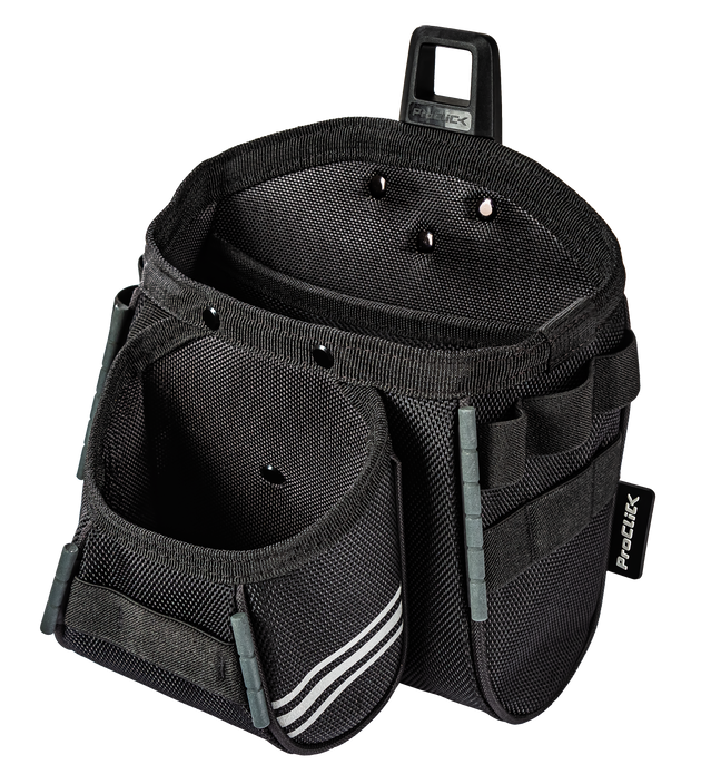 Open tool pouch for flexible transport of tools on the belt