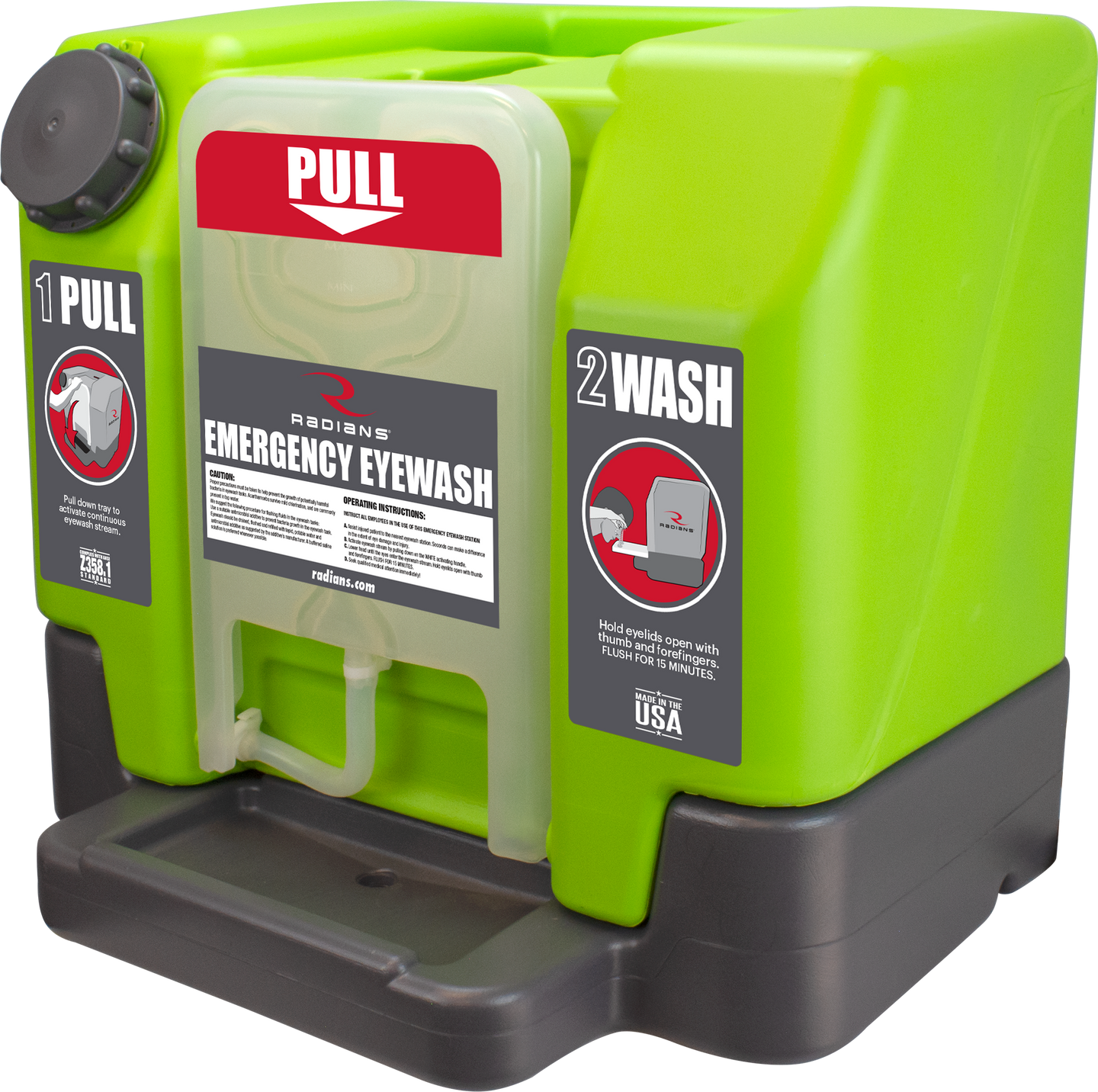 12 Gallon Emergency Eyewash Station - English