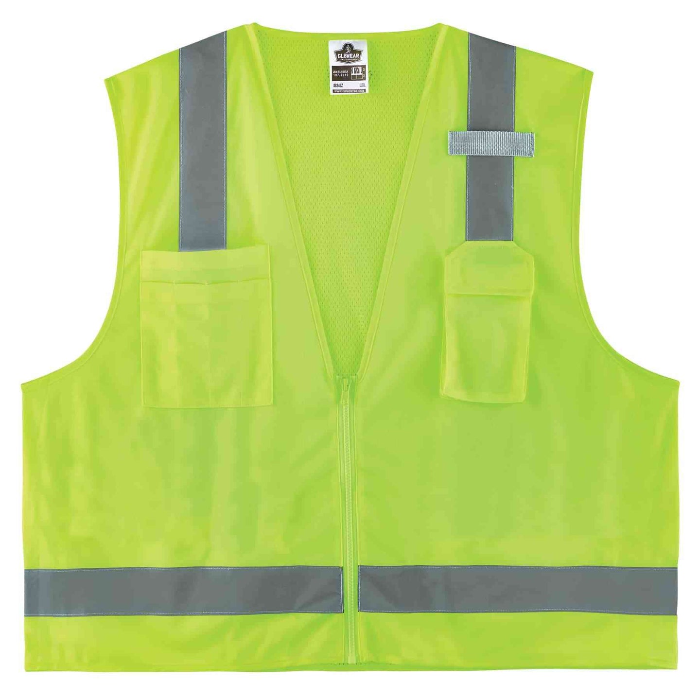 Ergodyne GloWear 8249Z Hi-Vis Surveyors Vest - Type R, Class 2, Zipper, Economy