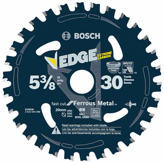 5-3/8 In. 30 Tooth Edge Circular Saw Blade for Ferrous Metal Cutting