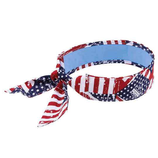 Ergodyne Chill-Its 6700CT Evaporative Cooling Bandana Headband - PVA, Tie Closure