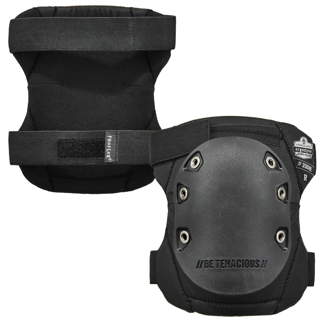 Ergodyne ProFlex 335HL Non-Slip Knee Pads - Rubber Cap, Hook & Loop