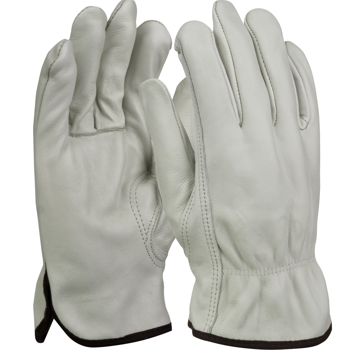 PIP® Top Grain Cowhide Leather Drivers Glove with White Waffle Knit Thermal Lining - Keystone Thumb
