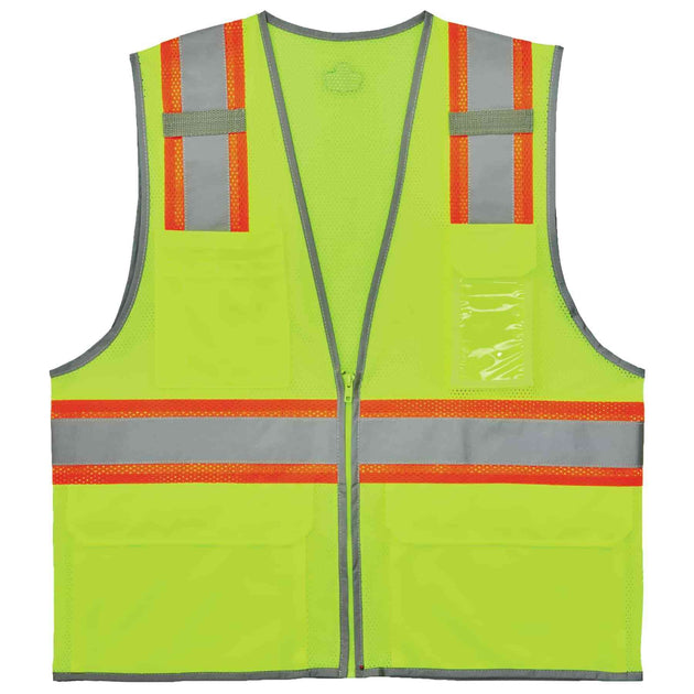 Ergodyne GloWear 8246Z Two-Tone Mesh Hi-Vis Safety Vest - Type R, Class 2, Zipper, Reflective Binding