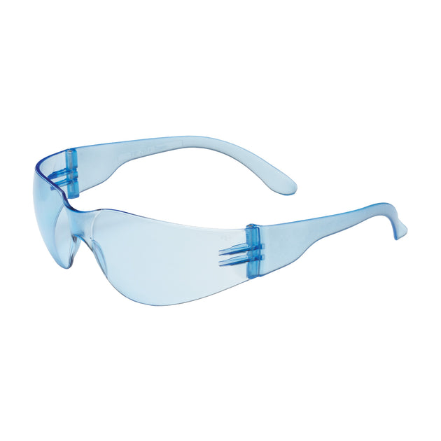 Zenon Z12™ Rimless Safety Glasses with Light Blue Temple, Light Blue Lens and Anti-Scratch Coating