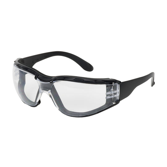 Zenon Z12™ Foam Rimless Safety Glasses with Black Temple, Clear Lens, Foam Padding and Anti-Scratch / Anti-Fog Coating