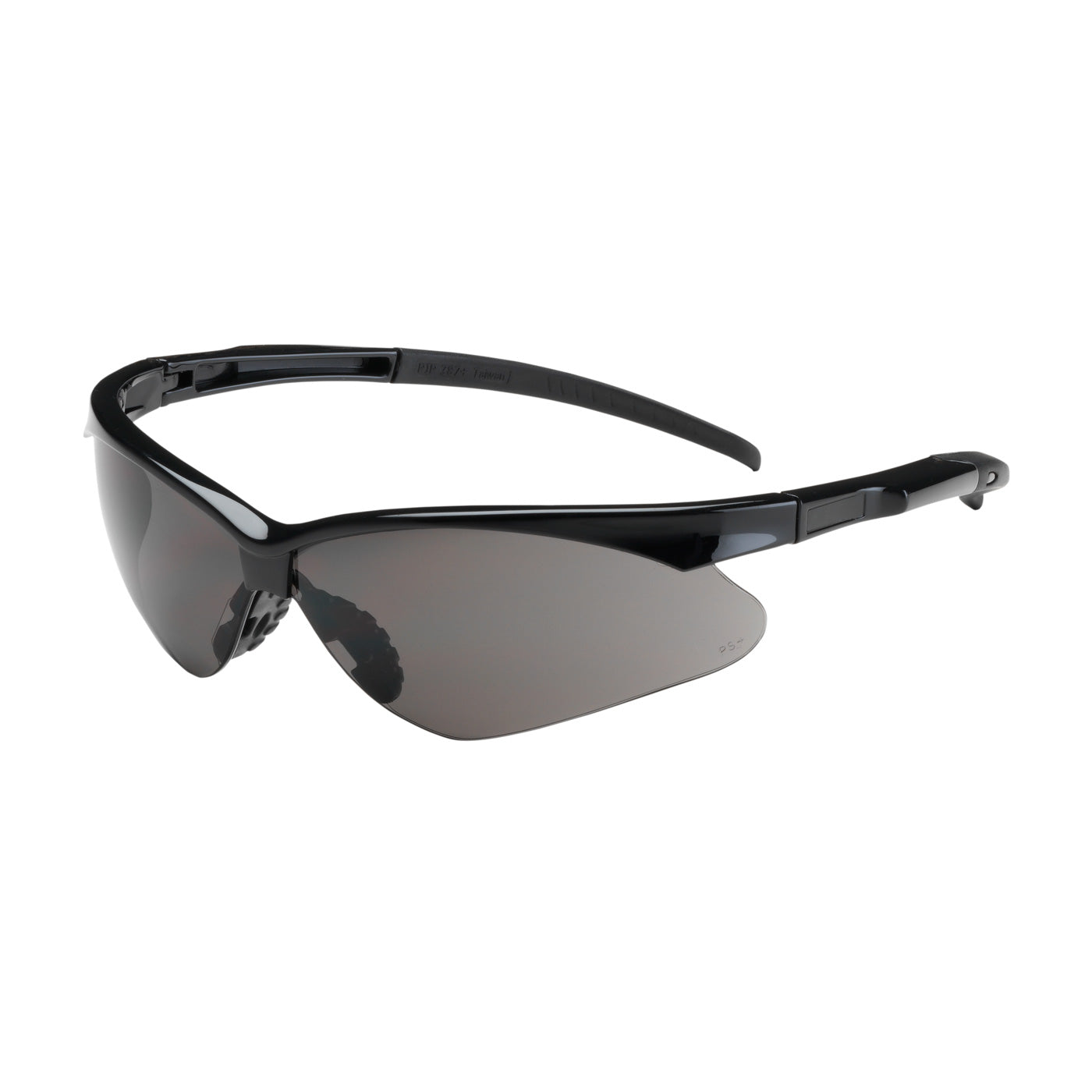 Adversary™ Semi-Rimless Safety Glasses with Black Frame, Gray Lens and Anti-Scratch / Anti-Fog Coating