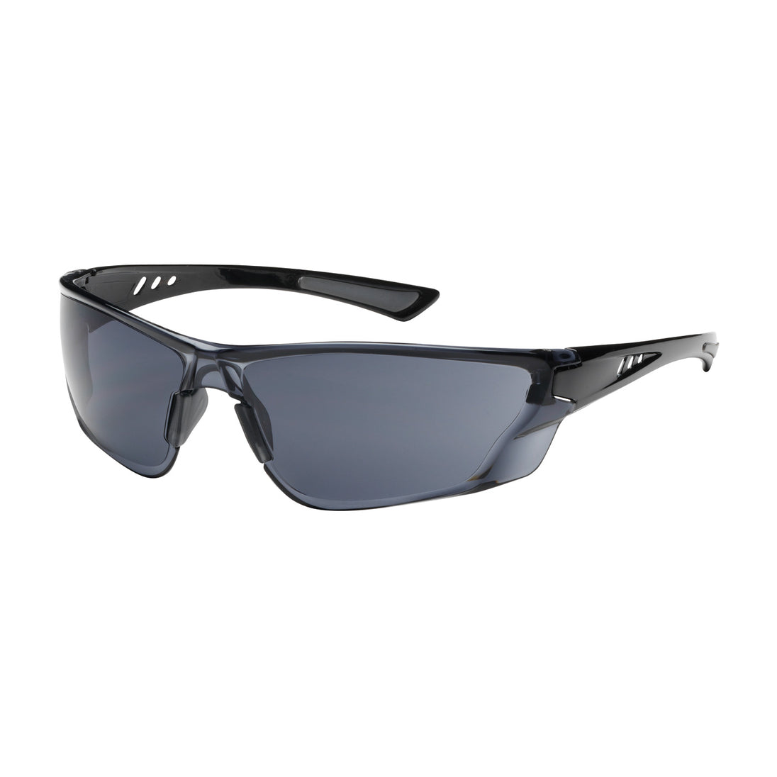 Recon™ Rimless Safety Glasses with Gloss Black Temple, Gray Lens and Anti-Scratch / FogLess® 3Sixty™ Coating