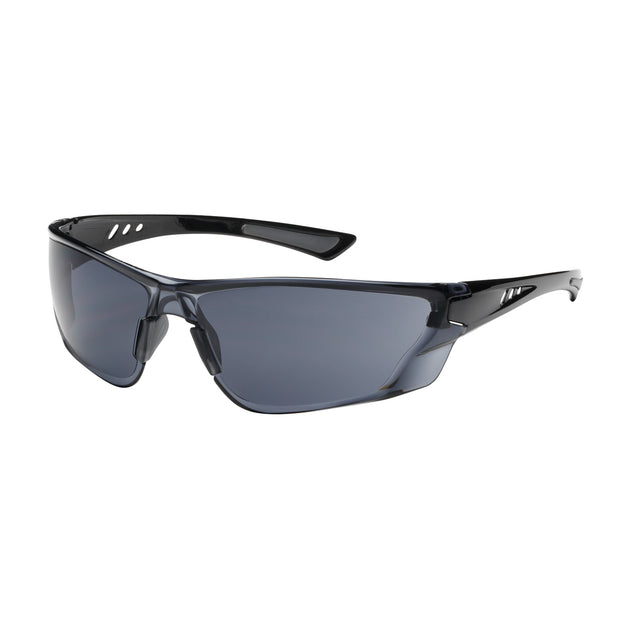 Recon™ Rimless Safety Glasses with Gloss Black Temple, Gray Lens and Anti-Scratch / FogLess® 3Sixty™ Coating