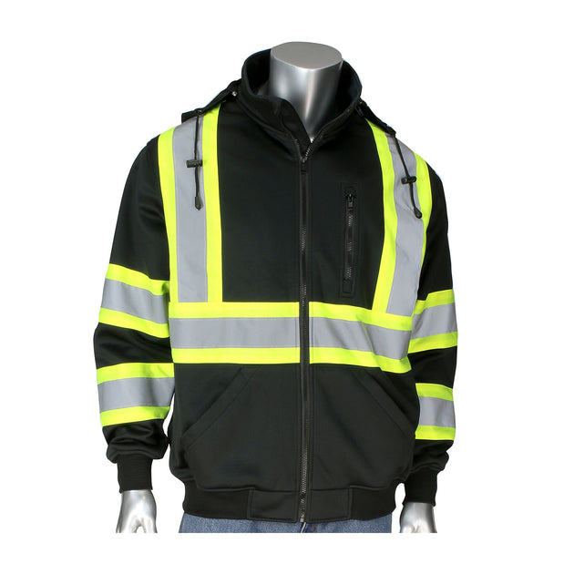 PIP® ANSI Type O Class 1 and CAN/CSA Z96 Two-Tone X-Back Full Zip Grid Fleece Sweatshirt