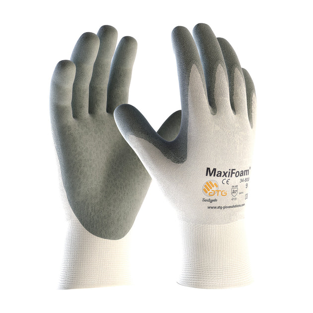 MaxiFoam® Premium Seamless Knit Nylon Glove with Nitrile Coated MicroFoam Grip on Palm & Fingers