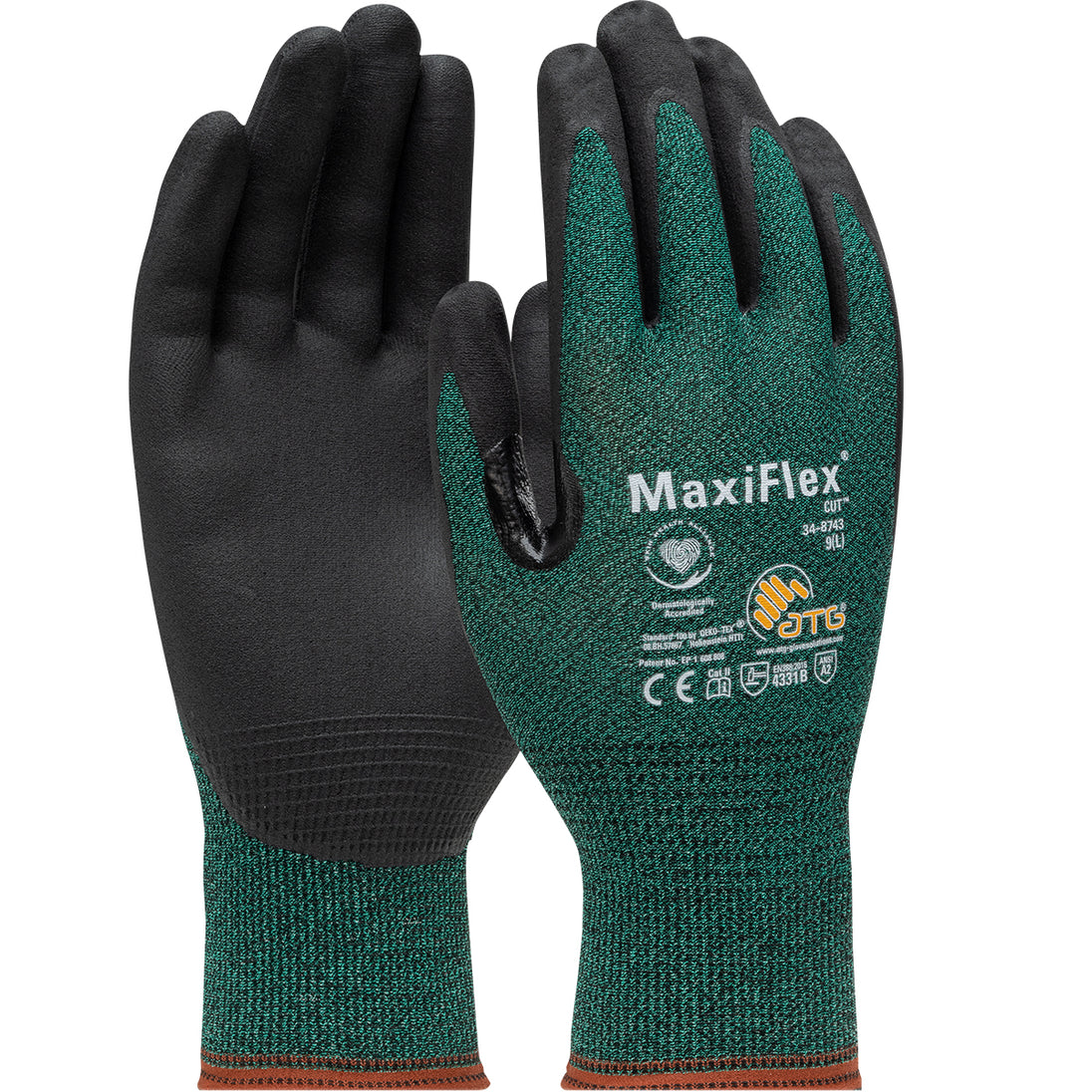 MaxiFlex® Cut™ Seamless Knit Engineered Yarn Glove with Premium Nitrile Coated MicroFoam Grip on Palm & Fingers - Touchscreen Compatible