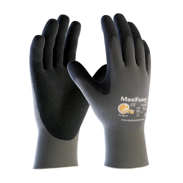 MaxiFoam® Lite Ultra Lightweight Seamless Knit Nylon Glove with Nitrile Coated MicroFoam Grip on Palm & Fingers