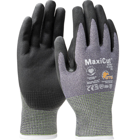 MaxiCut® Ultra™ Seamless Knit Engineered Yarn with Premium Nitrile Coated MicroFoam Grip on Palm & Fingers - Touchscreen Compatible