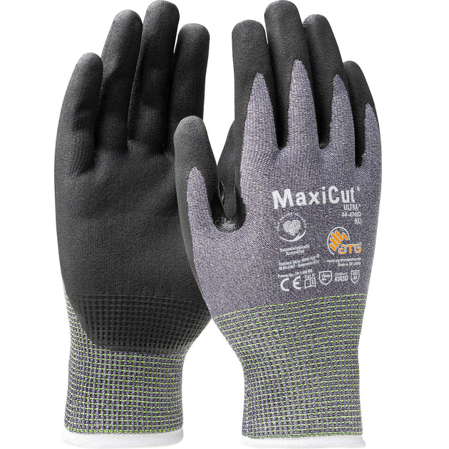 MaxiCut® Ultra™ Seamless Knit Engineered Yarn with Premium Nitrile Coated MicroFoam Grip on Palm & Fingers - Touchscreen Compatible