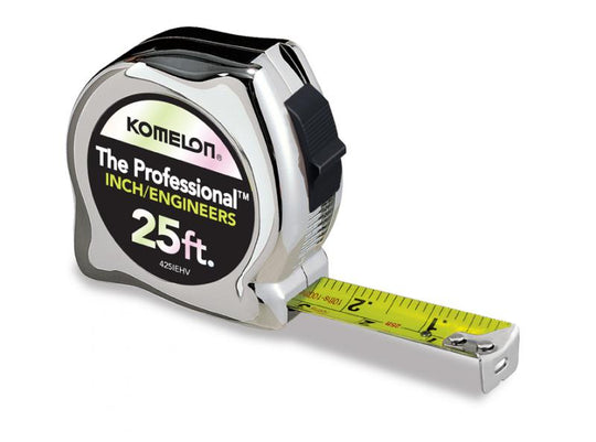 Komelon 425IEHV 25' Chrome Measuring Tape