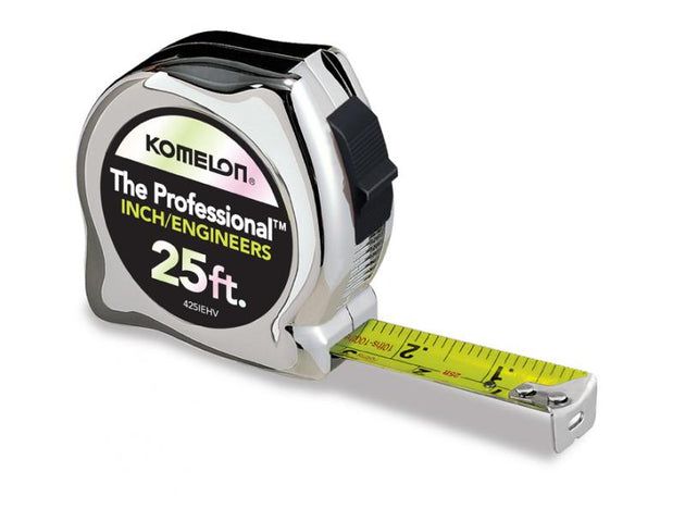 Komelon 425IEHV 25' Chrome Measuring Tape