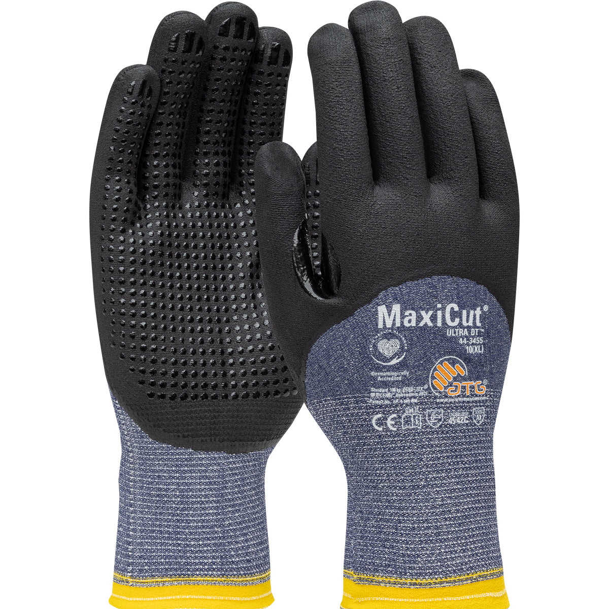 MaxiCut® Ultra DT™ Seamless Knit Engineered Yarn Glove with Premium Nitrile Coated MicroFoam Grip on  Palm, Fingers & Knuckles - Micro Dot Palm
