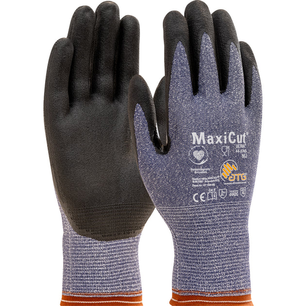MaxiCut® Ultra™ Seamless Knit Engineered Yarn Glove with Premium Nitrile Coated MicroFoam Grip on Palm & Fingers - Touchscreen Compatible