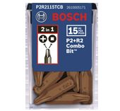 15 pc. 1 In. Phillips® and Robertson P2R2 Insert Bits