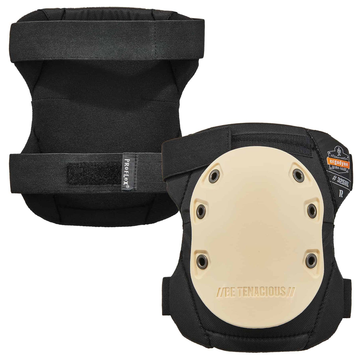 Ergodyne ProFlex 325HL Non-Marring Knee Pads - Rubber Cap, Hook & Loop