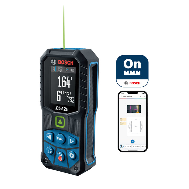 BLAZE™ Connected Green-Beam 165 Ft. Laser Measure with (1) 3.7V Lithium-Ion 1.0 Ah Battery