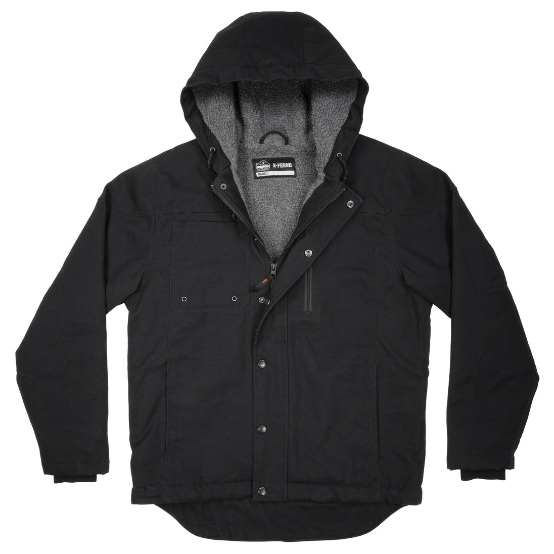 Ergodyne N-Ferno 6468 Heavy-Duty Duck Canvas Work Jacket - Sherpa Lined, Water Resistant