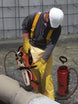 Chapin Jun-42 dust abatement hose in use