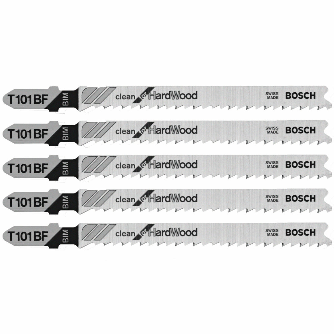 5 pc. 4 In. 10 TPI Variable Pitch Clean for Hardwood T-Shank Jig Saw Blades
