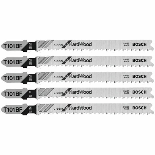 5 pc. 4 In. 10 TPI Variable Pitch Clean for Hardwood T-Shank Jig Saw Blades