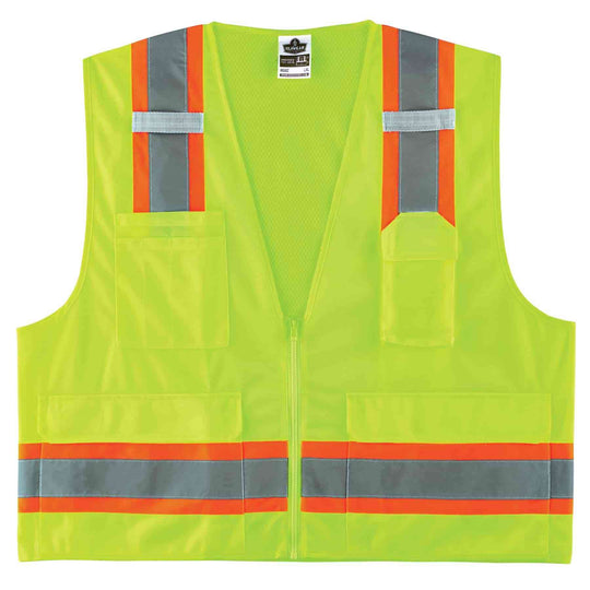 Ergodyne GloWear 8248Z Two-Tone Surveyor Vest - Type R, Class 2, Zipper