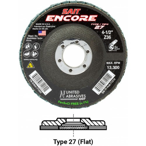 United Abrasives 71208 Type 27 Flap Disc