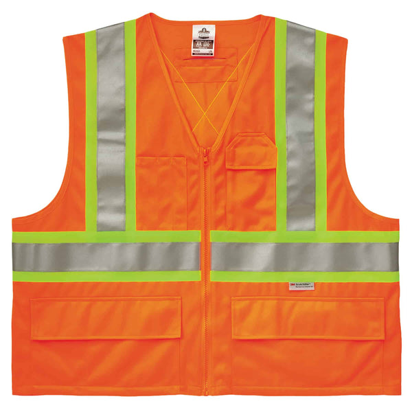 Ergodyne GloWear 8235ZX Two-Tone X-Back Safety Vest - Type R, Class 2, Zipper