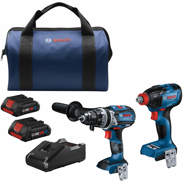 18V 2-Tool Combo Kit with Connected-Ready Two-In-One 1/4 In. Bit/Socket Impact Driver/Wrench, 1/2 In. Hammer Drill/Driver and (2) CORE18V® 4 Ah Advanced Power Batteries
