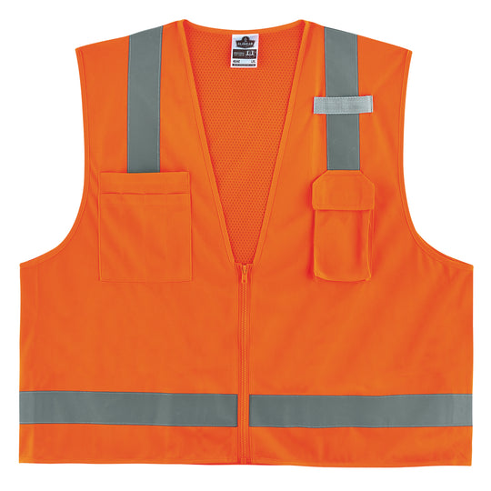 Ergodyne GloWear 8249Z-S Hi-Vis Surveyors Vest - Type R, Class 2, Zipper, Economy, Single Size