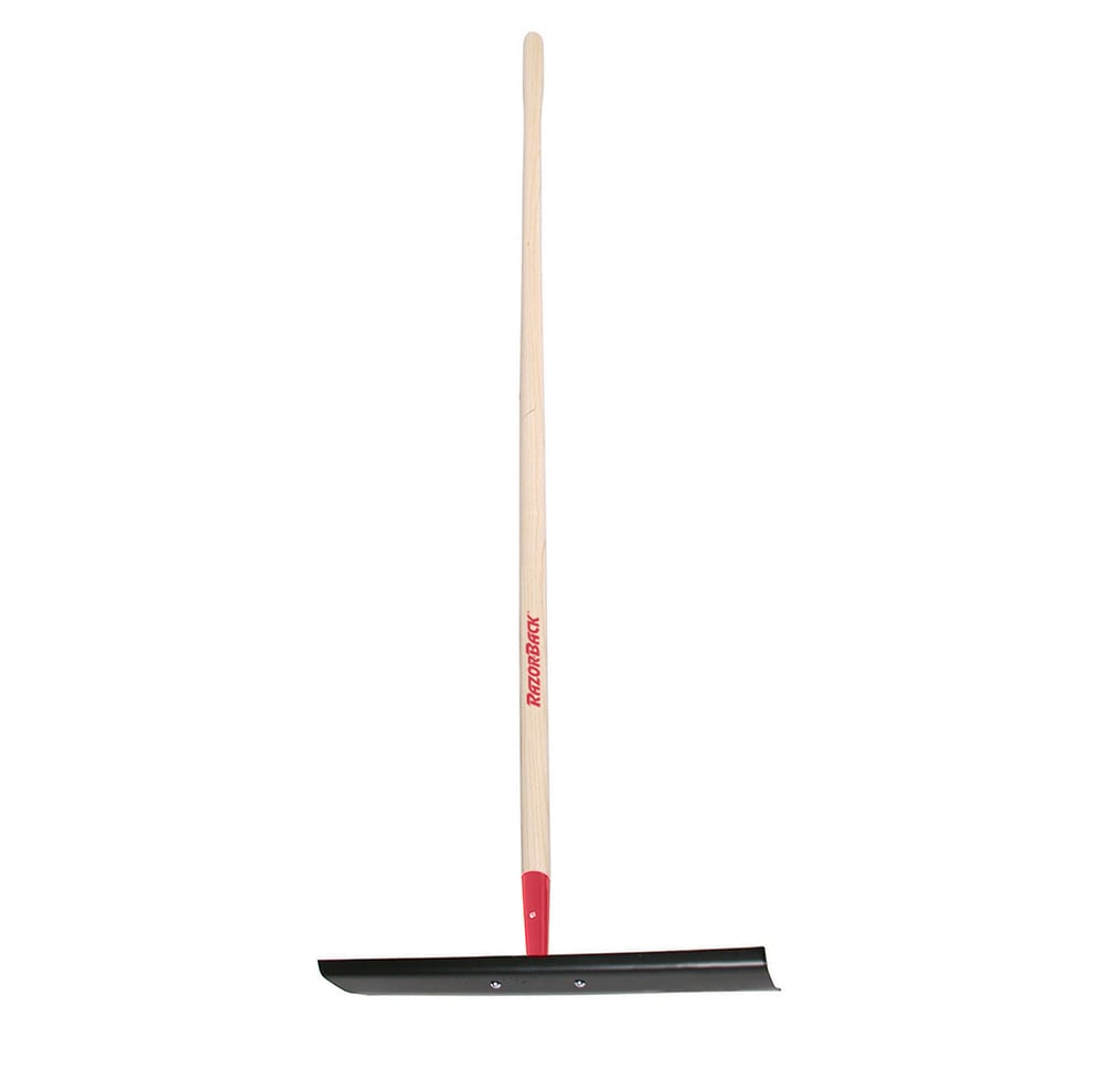 Whoa Back Rake Razor-Back Concrete Rake with Wood Handle