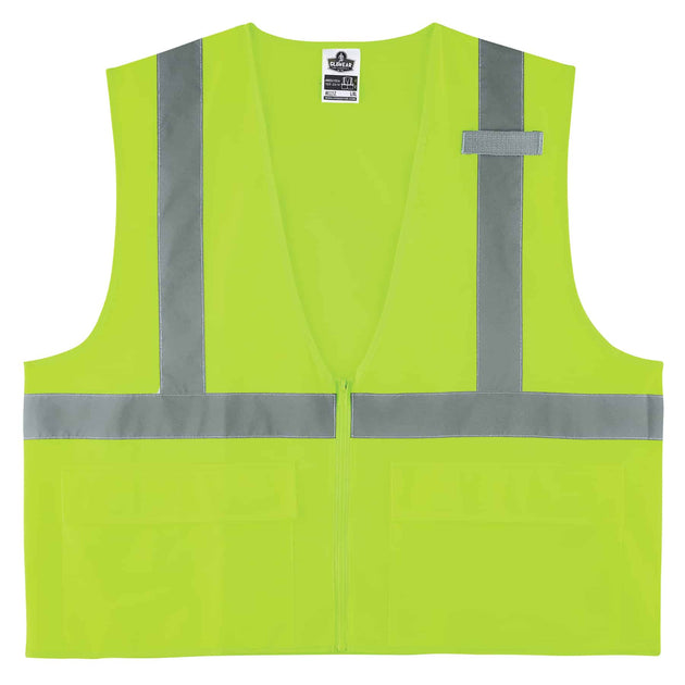 Ergodyne GloWear 8225Z Solid Hi-Vis Safety Vest - Type R, Class 2, Zipper