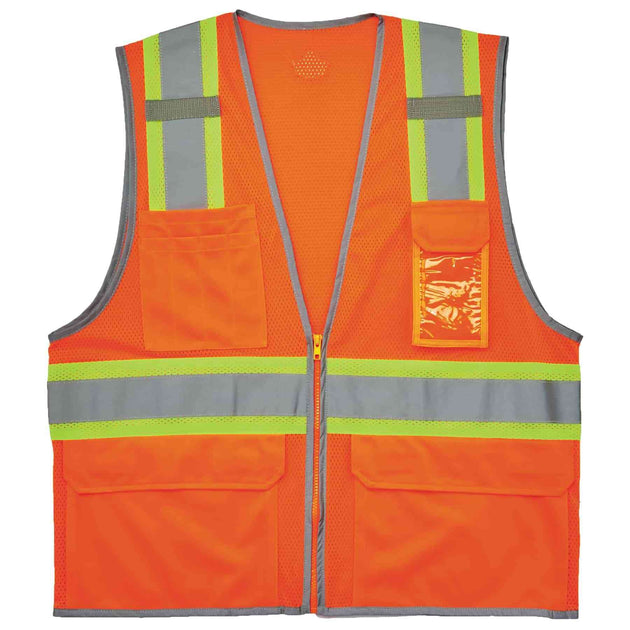Ergodyne GloWear 8246Z Two-Tone Mesh Hi-Vis Safety Vest - Type R, Class 2, Zipper, Reflective Binding