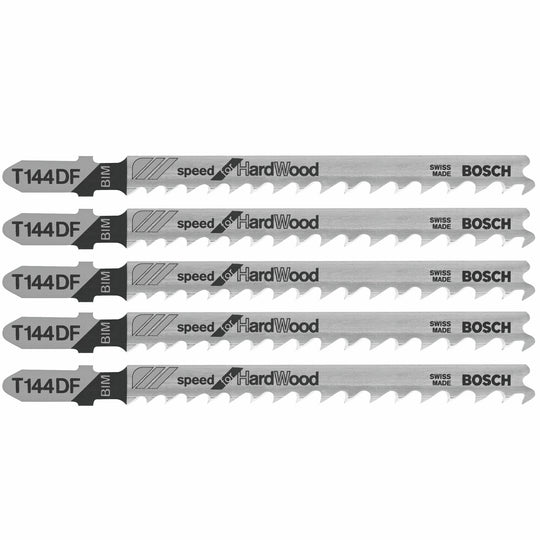 5 pc. 4 In. 6 TPI Speed for Hardwood T-Shank Jig Saw Blades