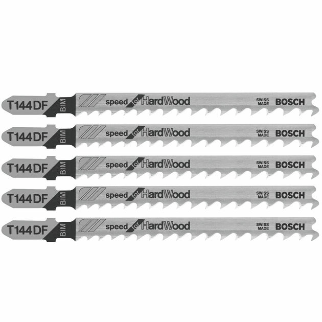 5 pc. 4 In. 6 TPI Speed for Hardwood T-Shank Jig Saw Blades