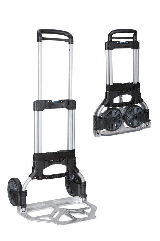 Foldable aluminium caddy for transporting the L-BOXXes or bulky load