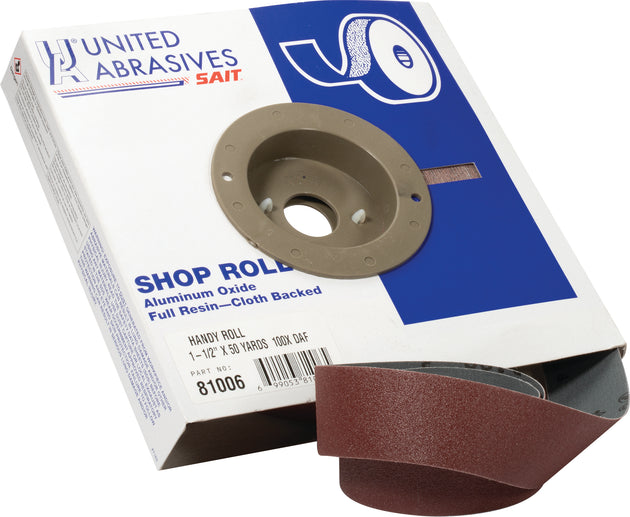 United Abrasives DA-F Handy Roll , 1" x 50 yards, 80 Grit, 1-Pack