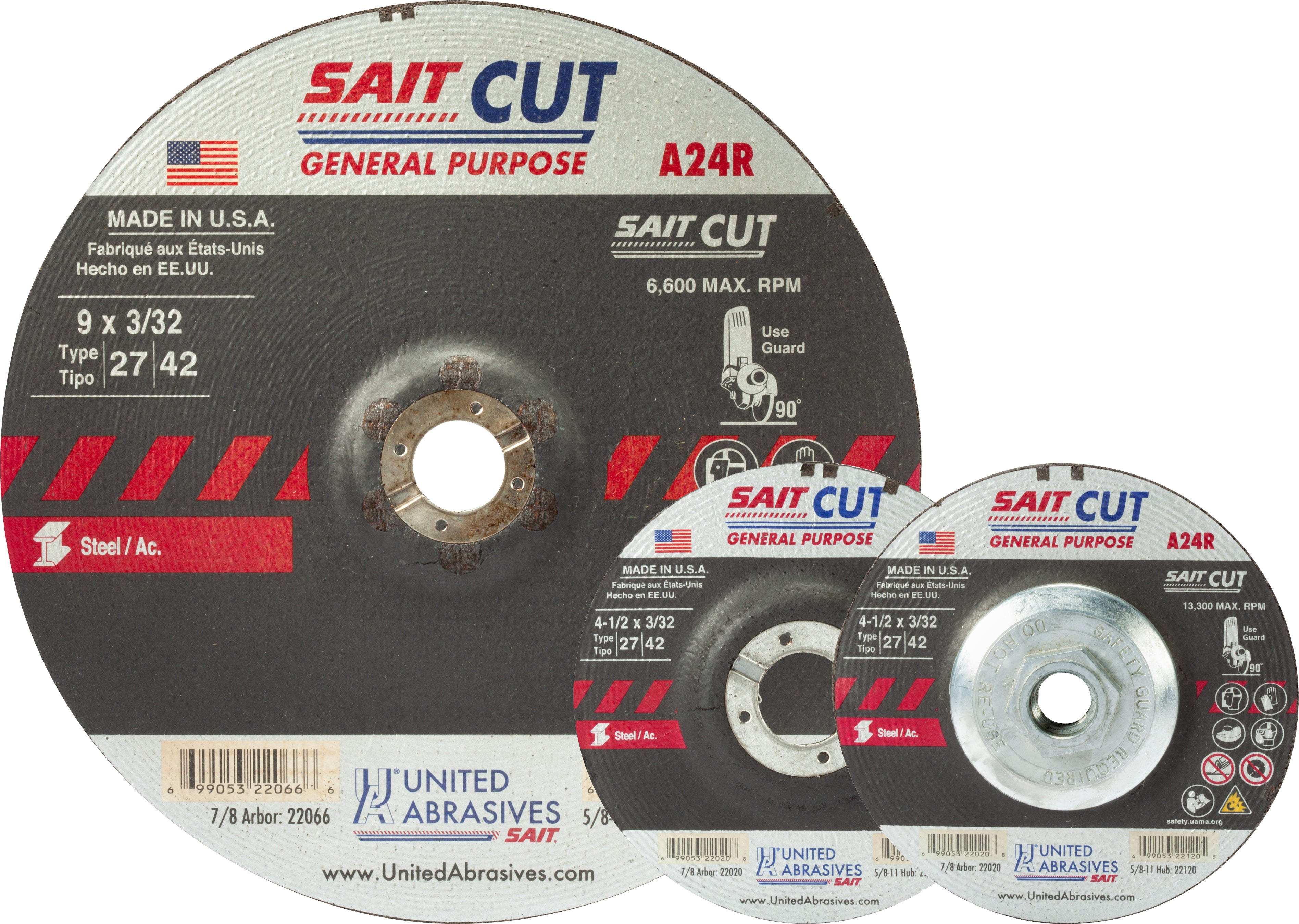 United Abrasives A24R General Purpose Cutting Wheels 4-1/2